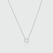 Verona Silver and Cubic Zirconia Solitaire Necklace