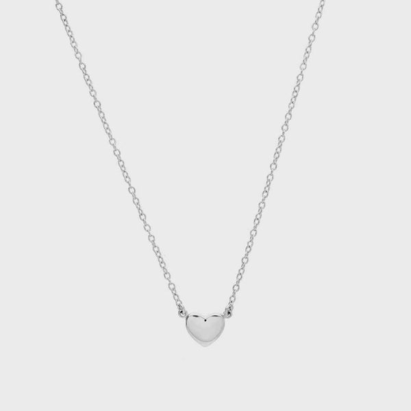 Verona Sterling Silver Full Heart Necklace-Auree Jewellery