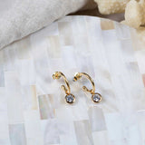 Earrings - Manhattan Gold & Verona Cubic Zirconia Interchangeable Gemstone Drop Earrings