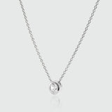 Verona Silver and Cubic Zirconia Solitaire Necklace