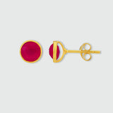 Antibes Gold Vermeil & Fuchsia Pink Chalcedony Stud Earrings