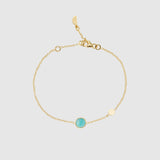 Bracelets & Bangles - Salina Amazonite And Gold Disc Bracelet