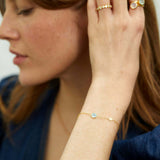 Bracelets & Bangles - Salina Blue Topaz and Gold Disc Bracelet