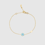 Bracelets & Bangles - Salina Blue Topaz and Gold Disc Bracelet