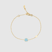 Bracelets & Bangles - Salina Blue Topaz and Gold Disc Bracelet