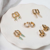 Silver and Pave Zirconia Hoop Earrings | Auree Jewellery