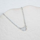 Verona Sterling Silver Full Heart Necklace-Auree Jewellery