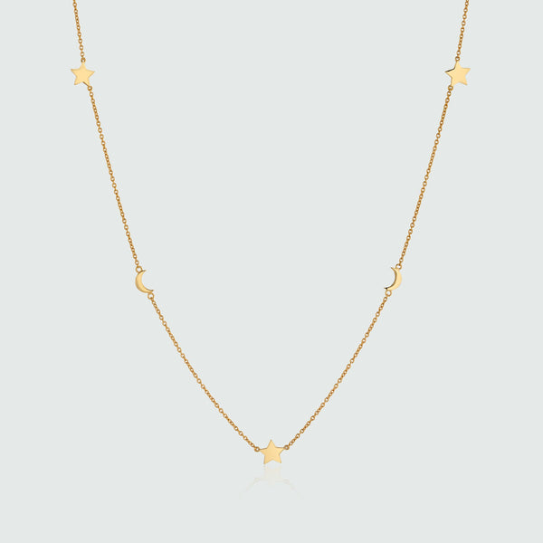 Alta Gold Vermeil Star & Moon Necklace