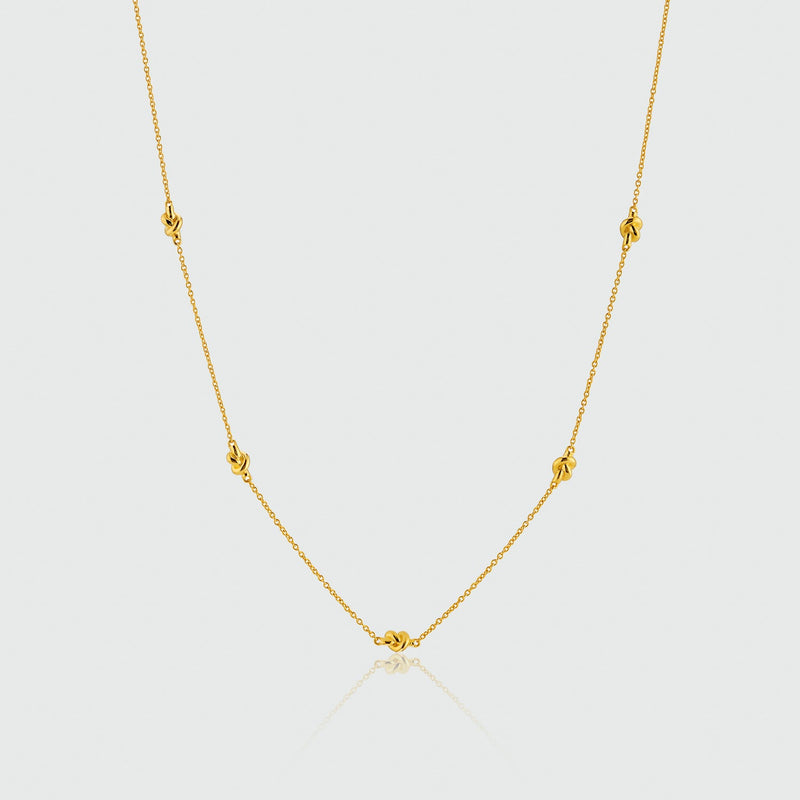 St Ives Gold Vermeil Knot Necklace-Auree Jewellery