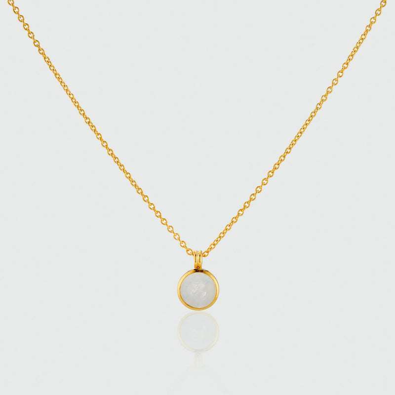 Lulea Moonstone & Gold Vermeil Pendant Necklace-Auree Jewellery