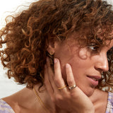 Abla Yellow Gold Beaded Circle Stud Earrings-Auree Jewellery