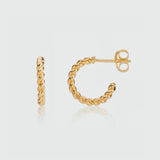 Alhambra Mini Piccolo Twisted Gold Vermeil Hoop Earrings-Auree Jewellery