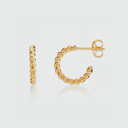 Alhambra Mini Piccolo Twisted Gold Vermeil Hoop Earrings-Auree Jewellery