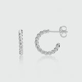 Alhambra Mini Piccolo Twisted Sterling Silver Hoop Earrings-Auree Jewellery