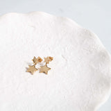 Alta Gold Vermeil Double Star Drop Earrings-Auree Jewellery