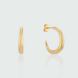 Alta Gold Vermeil Crescent Shaped Hoops-Auree Jewellery