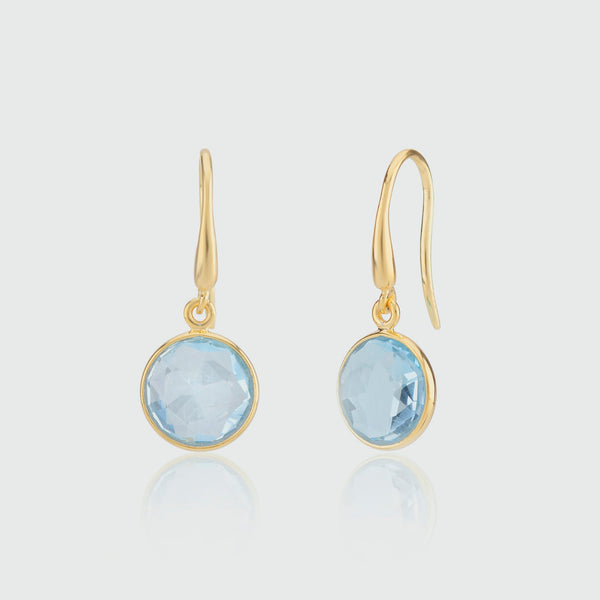 Antibes Blue Topaz & Gold Vermeil Earrings-Auree Jewellery