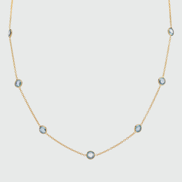Antibes Blue Topaz & Gold Vermeil Necklace-Auree Jewellery