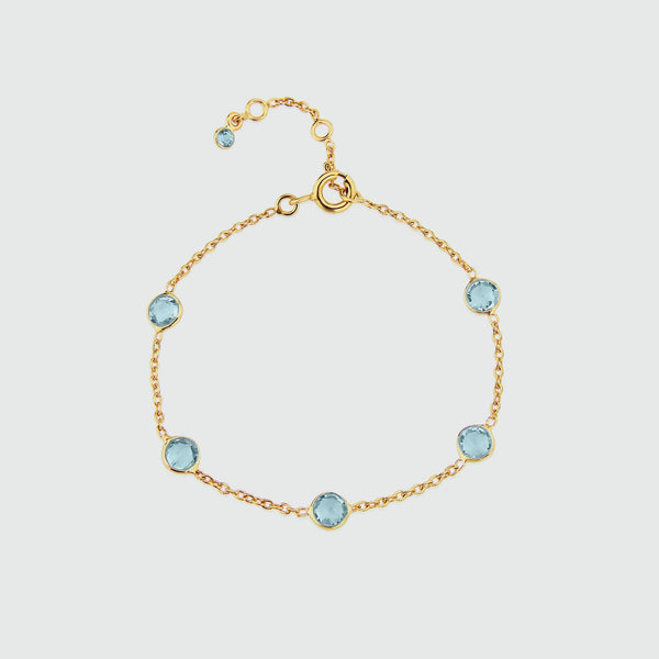 Antibes Blue Topaz & Gold Vermeil Bracelet-Auree Jewellery