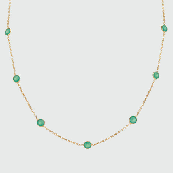 Antibes Chrysoprase & Gold Vermeil Necklace-Auree Jewellery
