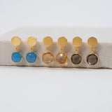 Salina Gold Vermeil & Blue Chalcedony Disc Earrings