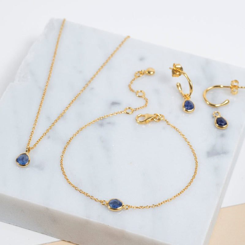Hampton Sapphire & Gold Vermeil Necklace-Auree Jewellery