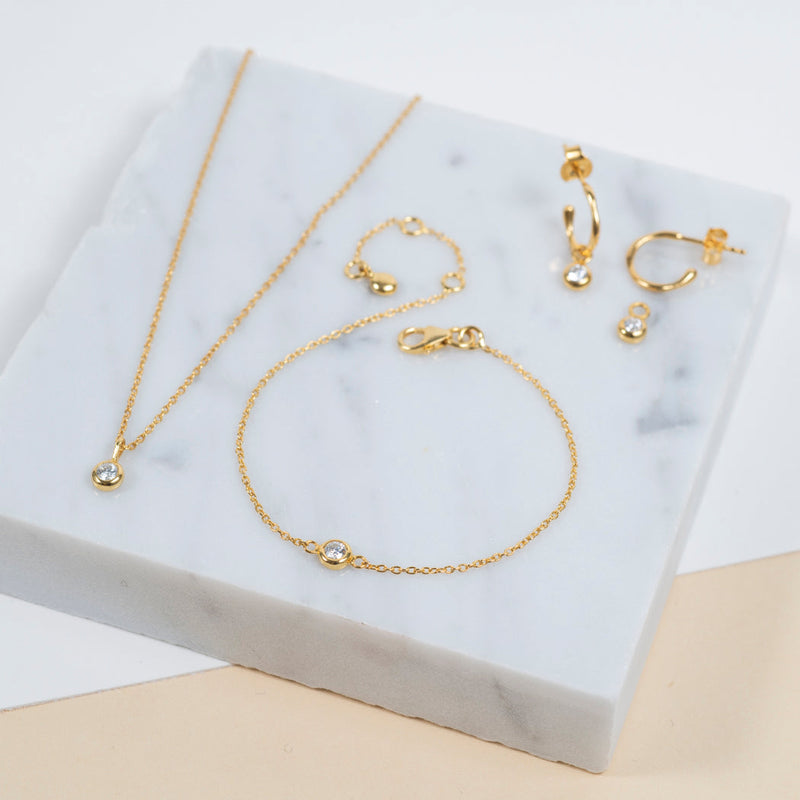 Hampton Moissanite & Gold Vermeil Interchangeable Gemstone Earrings-Auree Jewellery
