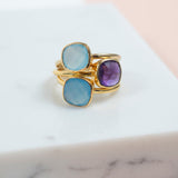 Mondello Amethyst Gold Vermeil Ring-Auree Jewellery