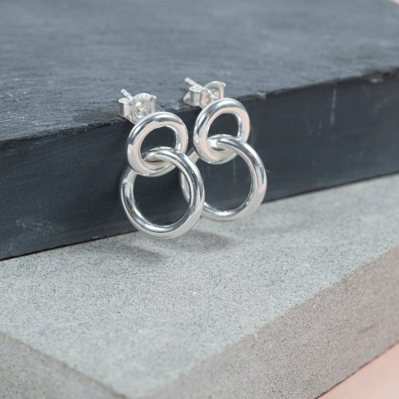 Kelso Large Chunky Silver Earrings-Auree Jewellery