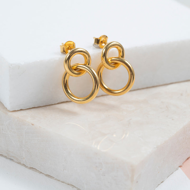 Kelso Large Chunky Gold Vermeil Earrings-Auree Jewellery