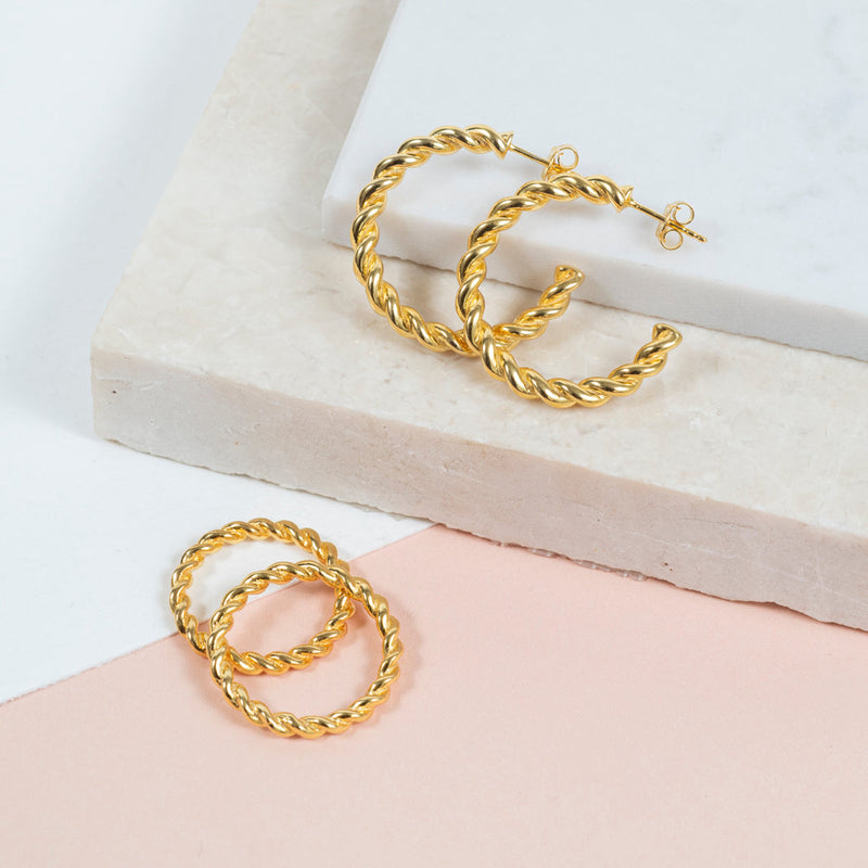 Alhambra Large Gold Vermeil Hoop Earrings-Auree Jewellery