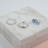 Alhambra Sterling Silver Twisted Ring-Auree Jewellery