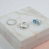 Alhambra Sterling Silver Twisted Ring-Auree Jewellery