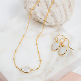 Pollara Moonstone & Gold Vermeil Beaded Necklace-Auree Jewellery