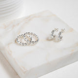 Ortigia Mini Moissanite & Silver Hoop Earrings-Auree Jewellery