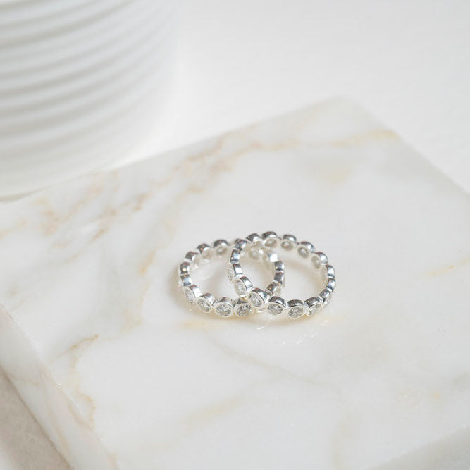 Ortigia Moissanite Sterling Silver Ring-Auree Jewellery