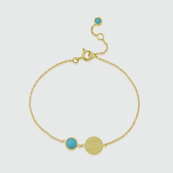 Bali 9ct Gold Turquoise December Birthstone Bracelet-Auree Jewellery