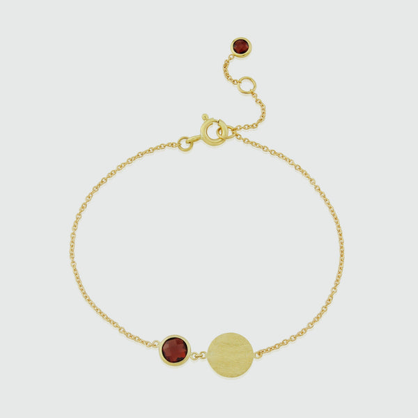 Bali 9ct Gold Garnet January Birthstone Bracelet-Auree Jewellery