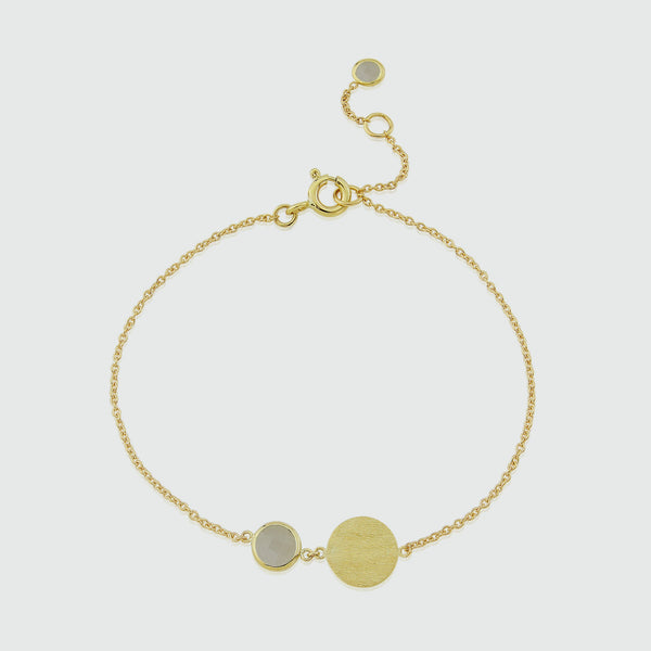 Bali 9ct Gold Moonstone June Birthstone Bracelet-Auree Jewellery