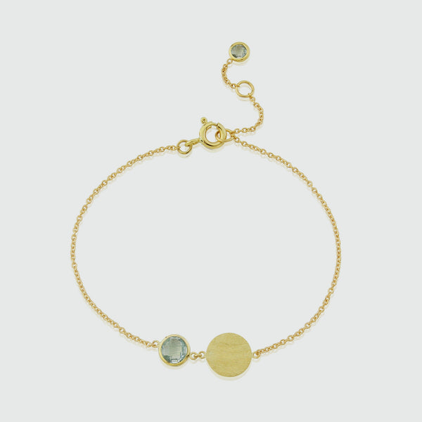 Bali 9ct Gold Blue Topaz March Birthstone Bracelet-Auree Jewellery