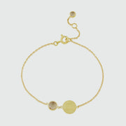 Bali 9ct Gold Rose Quartz October Birthstone Bracelet-Auree Jewellery