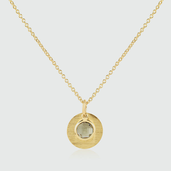 Bali 9ct Gold White Topaz April Birthstone Necklace-Auree Jewellery