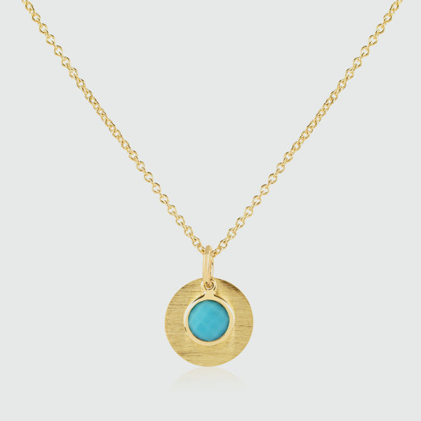 Bali 9ct Gold Turquoise December Birthstone Necklace-Auree Jewellery