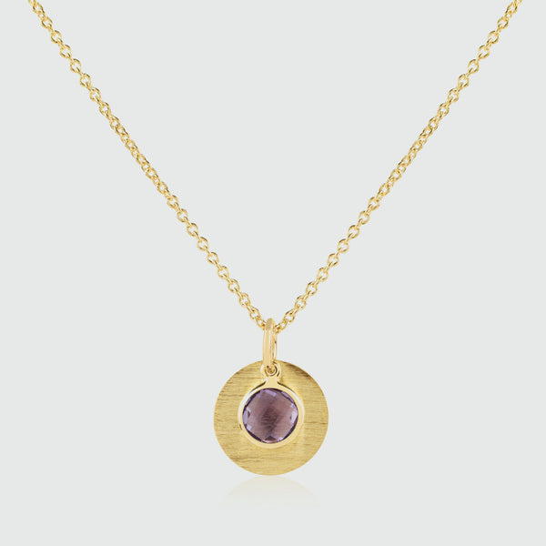 Bali  9ct Gold Amethyst February Birthstone Necklace-Auree Jewellery