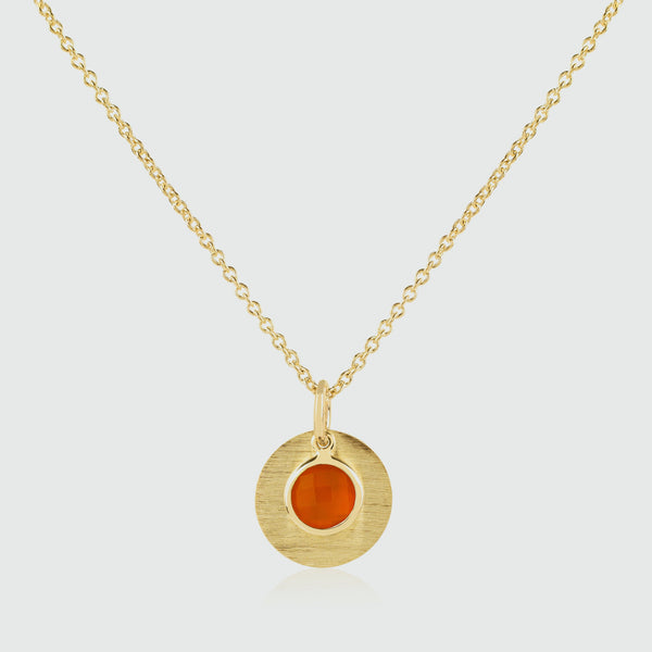 Bali 9ct Gold Carnelian July Birthstone Necklace-Auree Jewellery