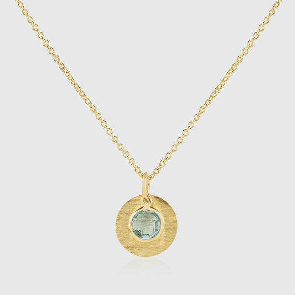 Bali 9ct Gold Blue Topaz March Birthstone Necklace-Auree Jewellery