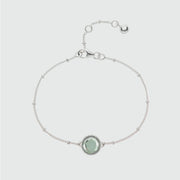 Barcelona Silver August Green Amethyst Birthstone Bracelet-Auree Jewellery