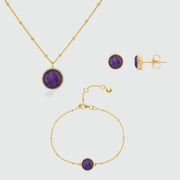 Barcelona February Birthstone Amethyst & Gold Vermeil Jewellery Set-Auree Jewellery