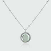 Barcelona Silver August Green Amethyst Birthstone Necklace-Auree Jewellery