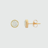 Barcelona June Moonstone Birthstone Stud Earrings-Auree Jewellery